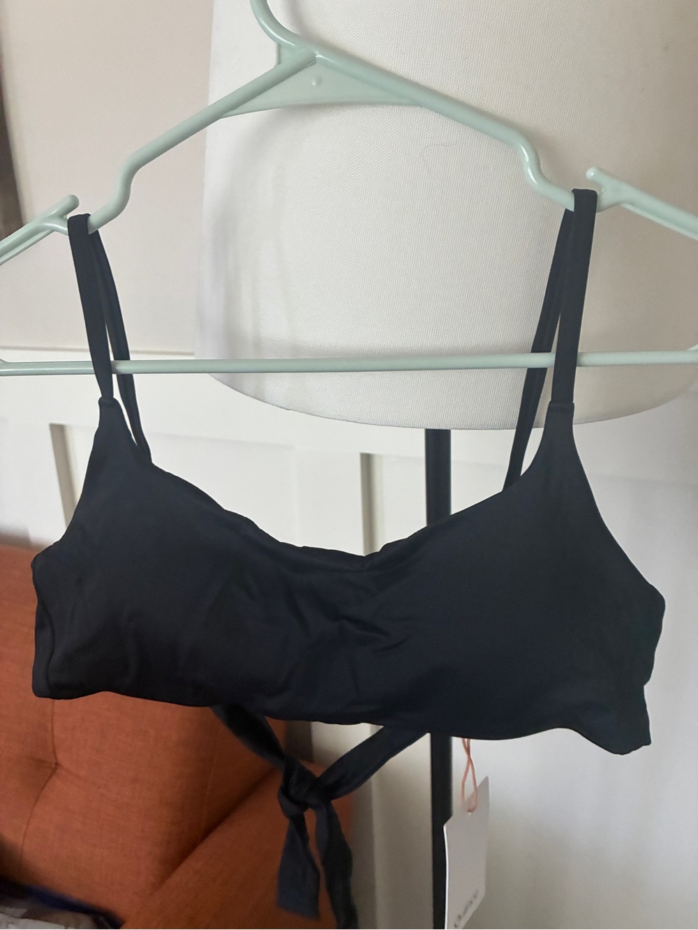 Quince Black Italian Scoop Neck Bikini Top